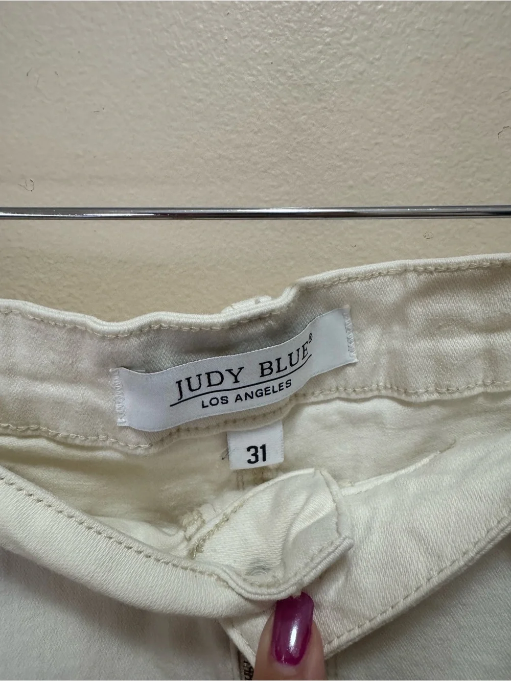 Judy Blue White Denim Frayed Hem Shorts